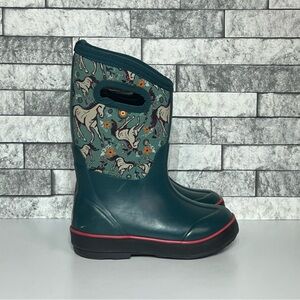 Bogs Blooms Kids 12 Teal Unicorns Waterproof Snow Boots